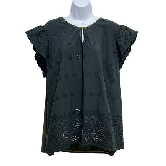 Lane Bryant Green Eyelet Blouse Size 22/24 - Picture 1 of 8